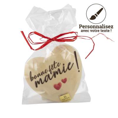 Coeur au Chocolat Blanc à personnaliser