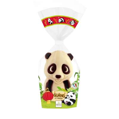 Moulage Guang le Panda (au chocolat blanc décoré)