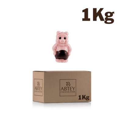 Vrac 1 Kg Cochons décorés (au chocolat au lait et au chocolat fraise décoré)