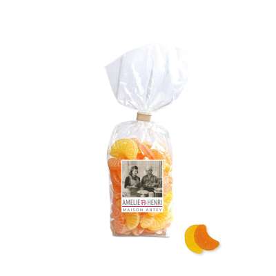 Sachet de bonbons citron et orange en tranches