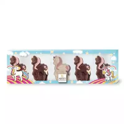 Réglette mini licorne (au chocolat au lait et chocolat blanc décoré)