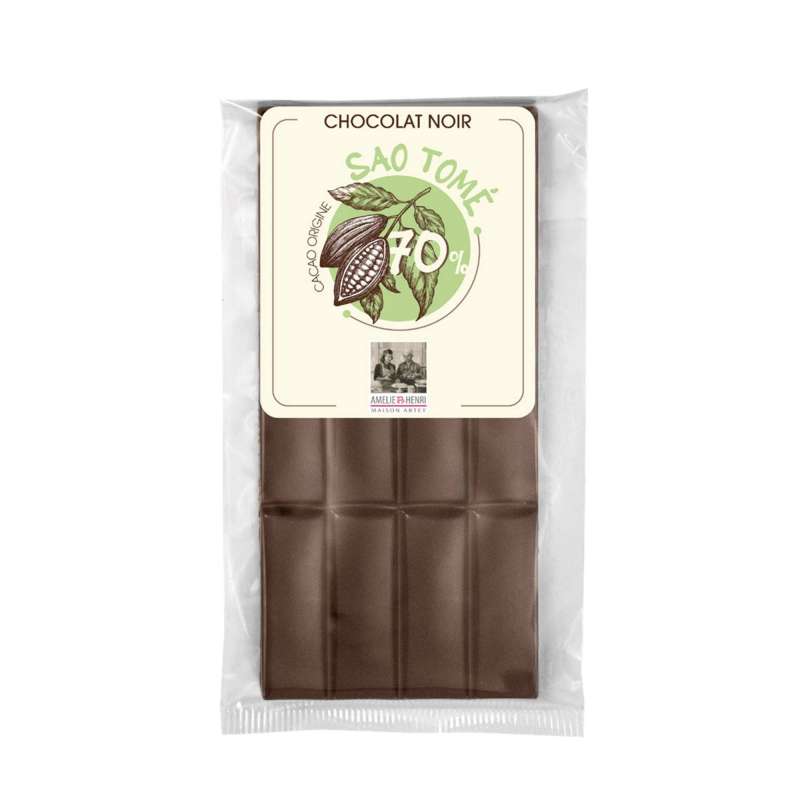 Tablette de chocolat noir origine São Tomé 70%