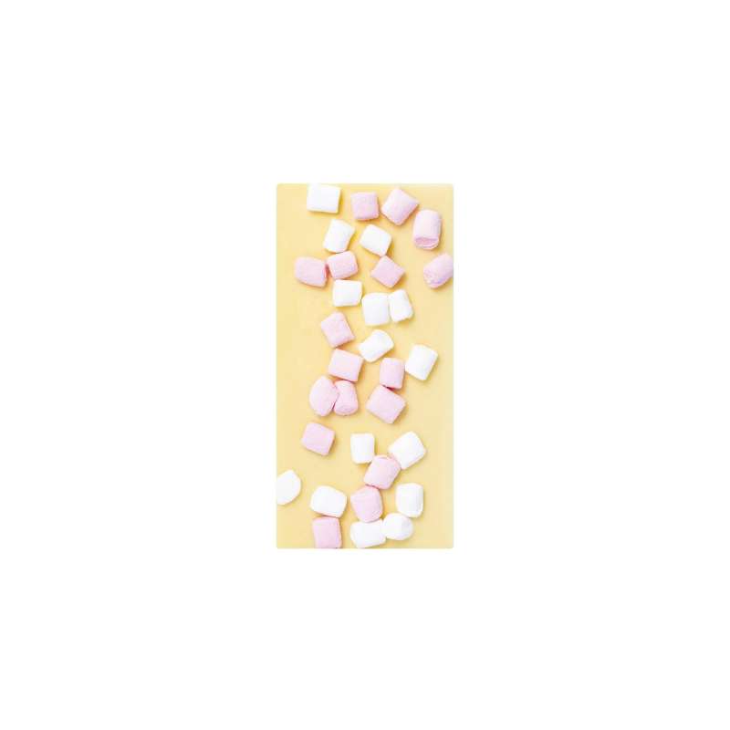 Tablette en Chocolat blanc avec chamallow (guimauve)