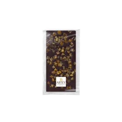 Tablette chocolat noir avec oranges confites