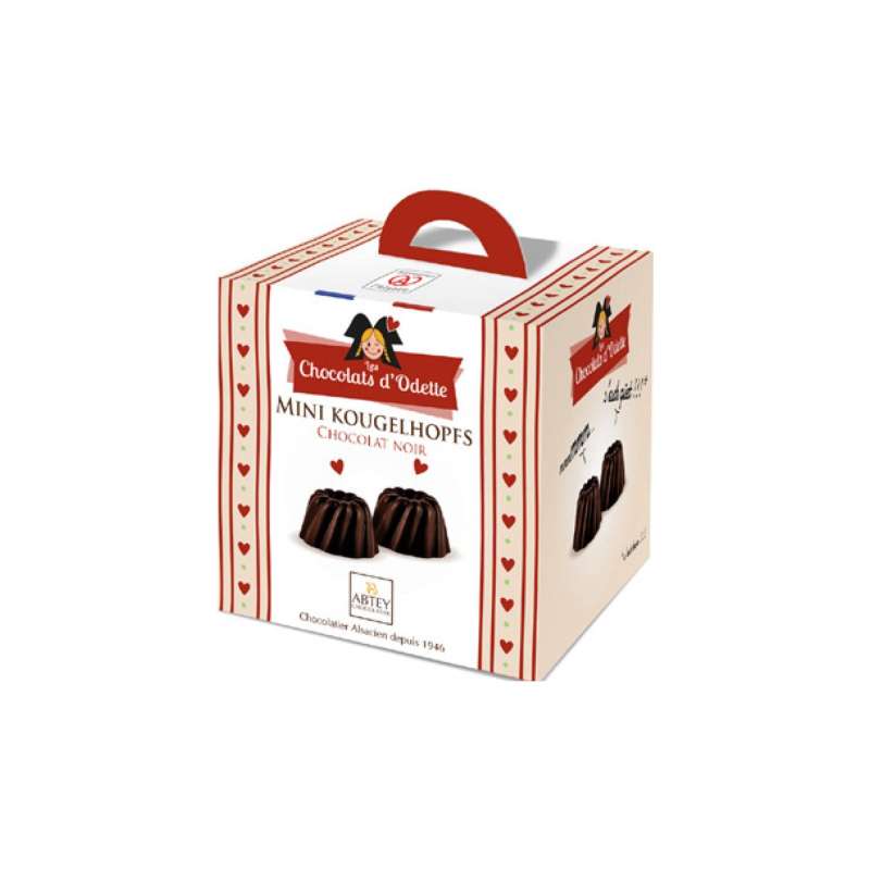 Ballotin Cube 25 mini Kougelhopfs au chocolat noir - Les Chocolats d'Odette