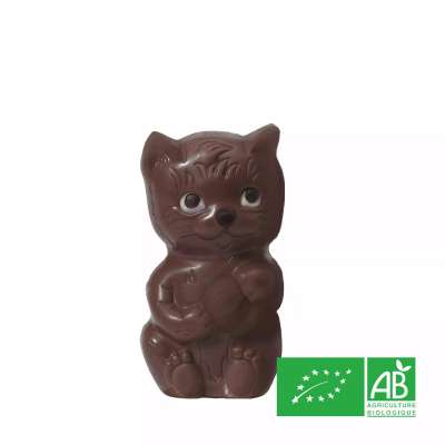Moulage Ani'Bio Mousse le Chat (au chocolat au lait bio décoré)