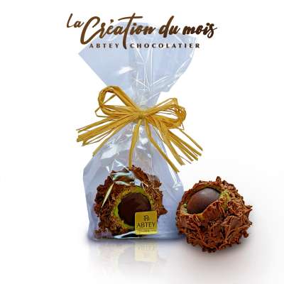 Châtaigne au chocolat crème de marrons et pâte d'amande