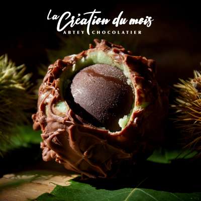 Châtaigne au chocolat crème de marrons et pâte d'amande