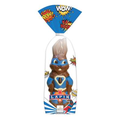 Super Lapin (au chocolat au lait décoré)