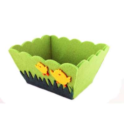 Panier feutrine verte Poussins