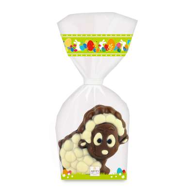 Moulage Gédéon le mouton (au chocolat au lait décoré)