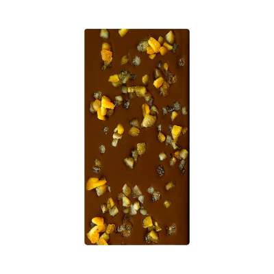 Tablette chocolat noir aux oranges confites