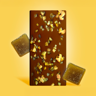 Tablette chocolat noir aux citron confits