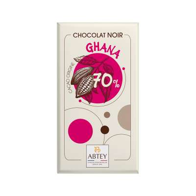 Tablette de chocolat noir origine Ghana 70%