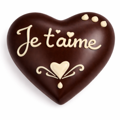 Coeur Chocolat Noir à personnaliser