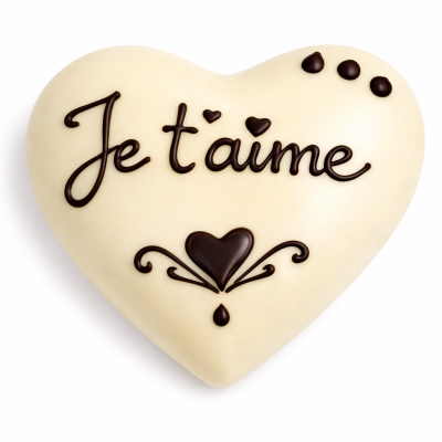 Coeur Chocolat Blanc à personnaliser