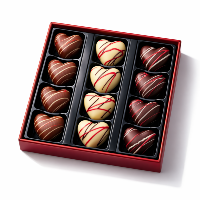 Boîte Cadeau Coeurs Assortis