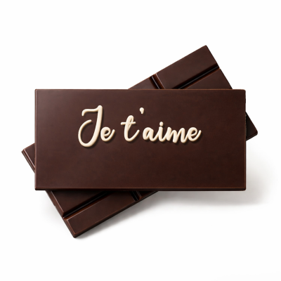 Tablette au chocolat noir à personnaliser