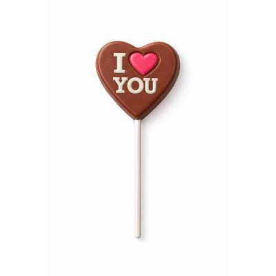 Sucette "I ❤️ You" au chocolat au lait