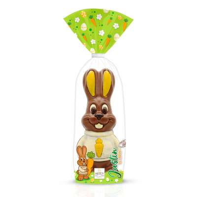Moulage Justin le Lapin Lait (au chocolat au lait décoré)