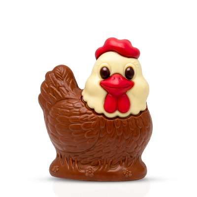 Moulage Vicky la Poule Lait (au chocolat au lait décoré)