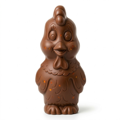 Moulage Cocotte la Poule pour Aline Sourit à la Vie (au chocolat au lait & mais grillé salé)