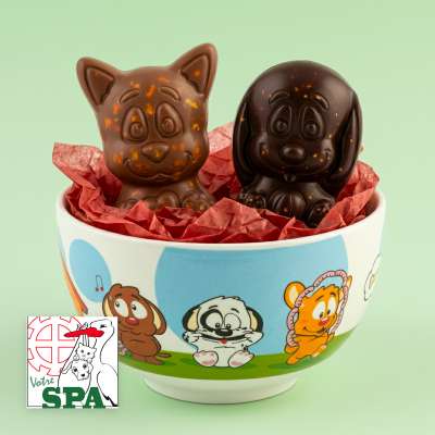 Opération SPA : Chien et Chat (Chocolat lait et noir avec inclusions)