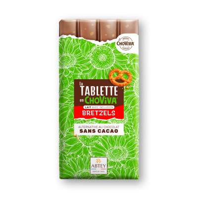 Tablette au Choviva au lait avec inclusion Bretzels