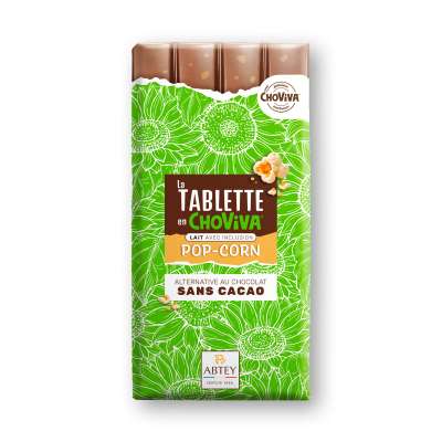 Tablette au Choviva au lait avec inclusion Pop-Corn