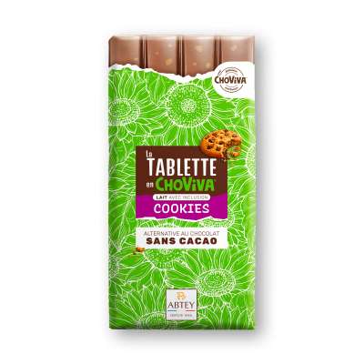 Tablette au Choviva au lait avec inclusion Cookies