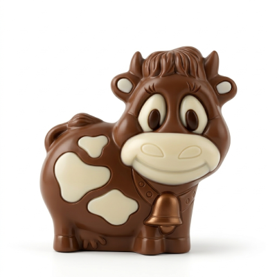 Moulage Margot la vache (au chocolat au lait décoré)