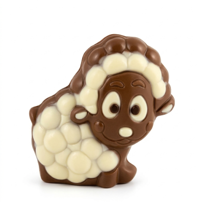 Moulage Gédéon le Mouton (au chocolat au lait décoré)